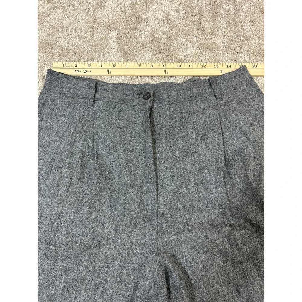 Prophecy‎ by Sag Harbor Pleated Pants Womens 14 Grey Excellent Wool Blend Tweed